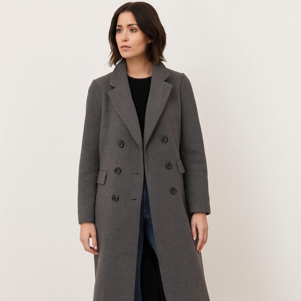 Vintage David Baker Long Wool Overcoat Size S Mister Coats for Her - Picture 1 of 16